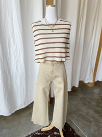 Penny Crop High Rise Wide Leg - Sand Dollar