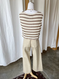 Penny Crop High Rise Wide Leg - Sand Dollar