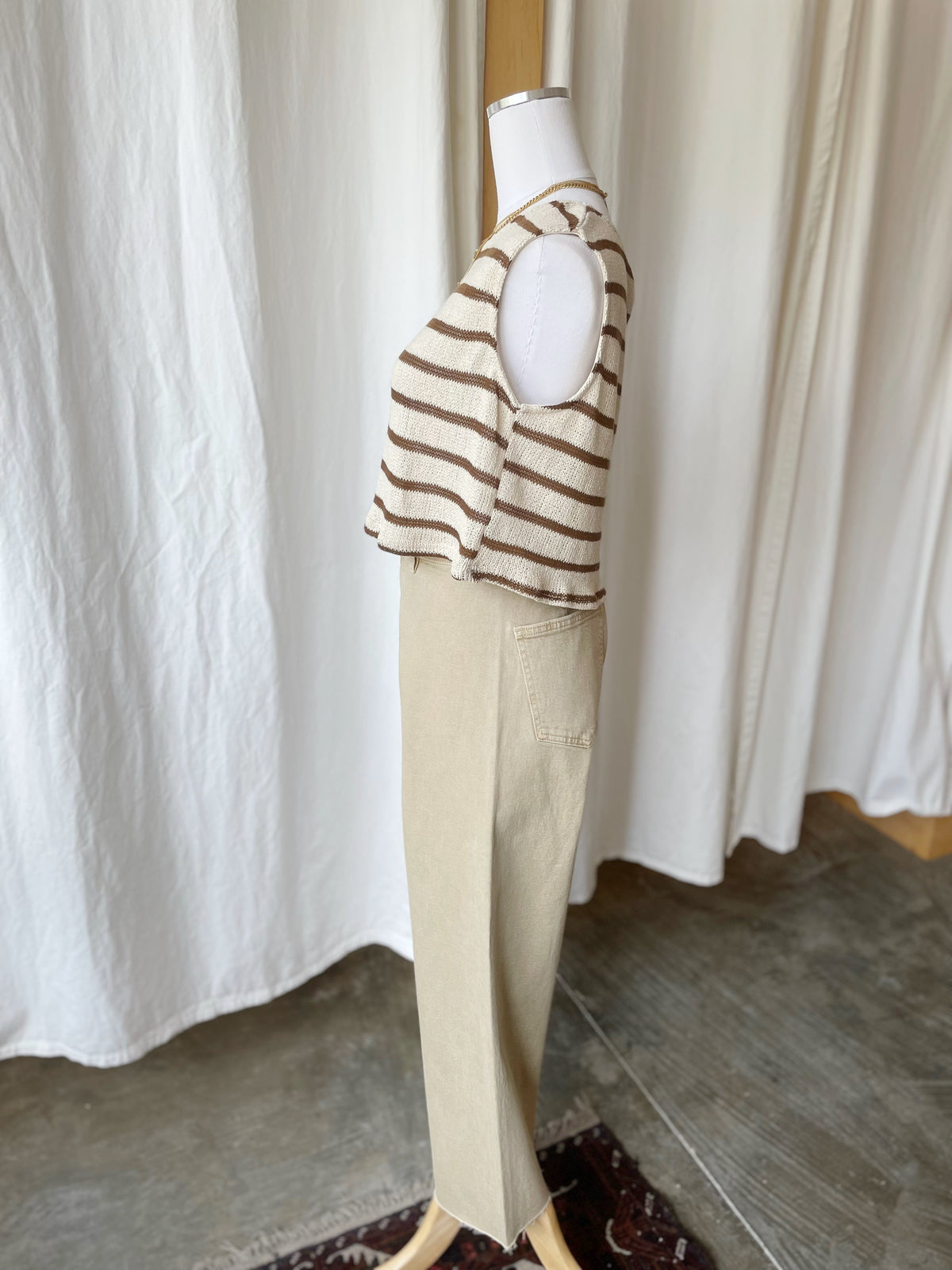 Penny Crop High Rise Wide Leg - Sand Dollar