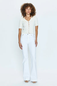 Kinsley Mid Rise Ultra Flare Jean - Le Blanc