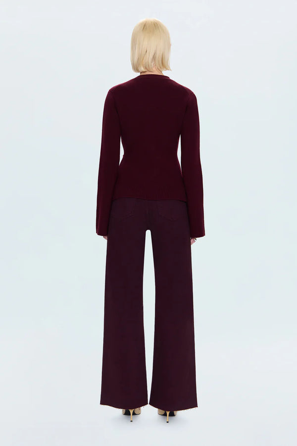 Penny High Rise Wide Leg Jean - Claret