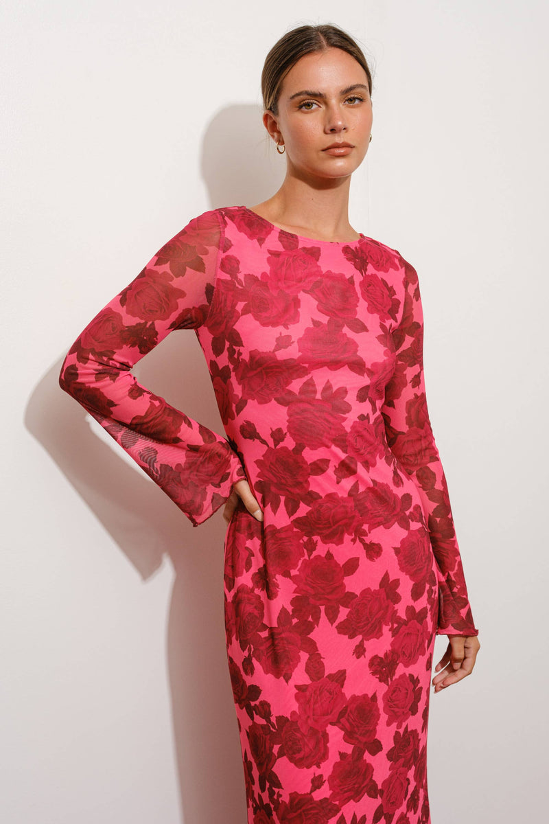 Holland Floral Bell Sleeve Maxi Dress