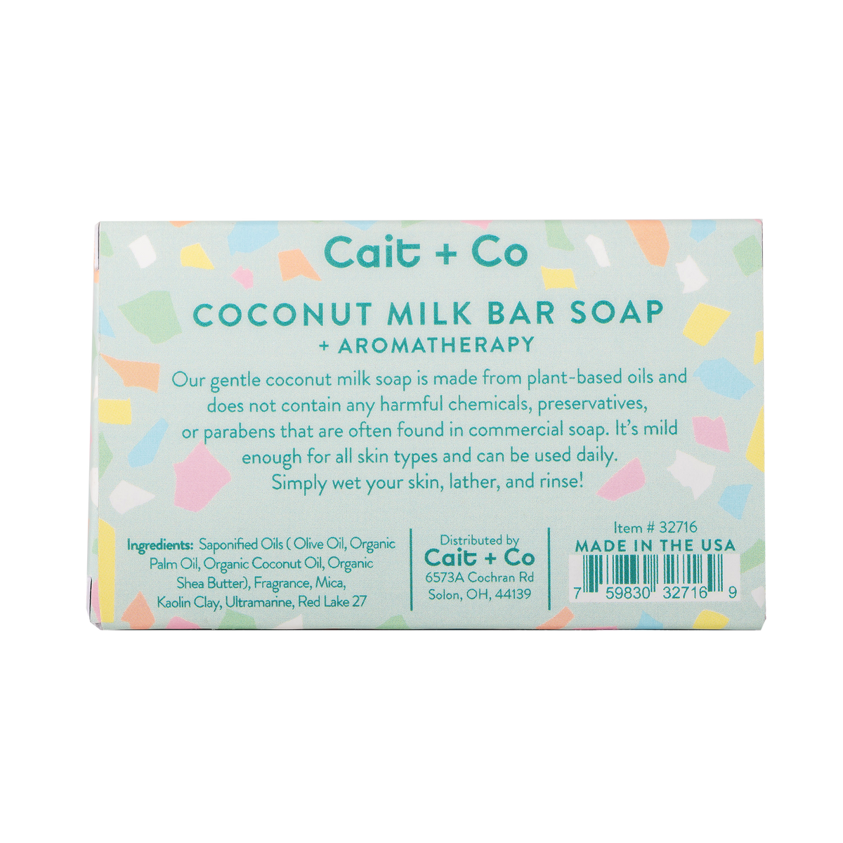 Cait & Co Turquoise Coconut Milk Bar Soap