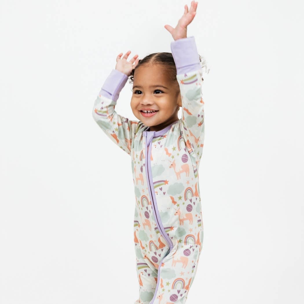 Magical Unicorns Bamboo Convertible Baby Pajamas