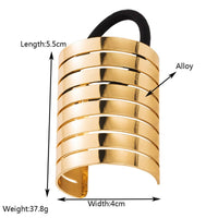 Sleek Oval Metal Elastic Hair Tie for Women