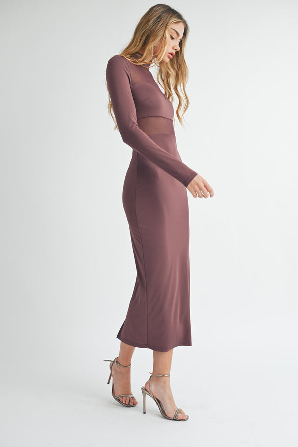 Whitney Midi Dress - Dark Plum