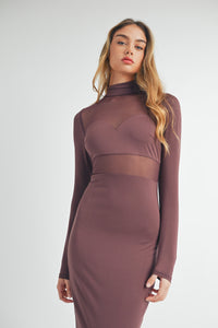 Whitney Midi Dress - Dark Plum