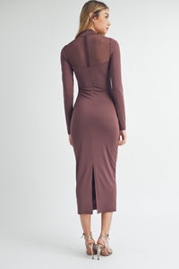 Whitney Midi Dress - Dark Plum