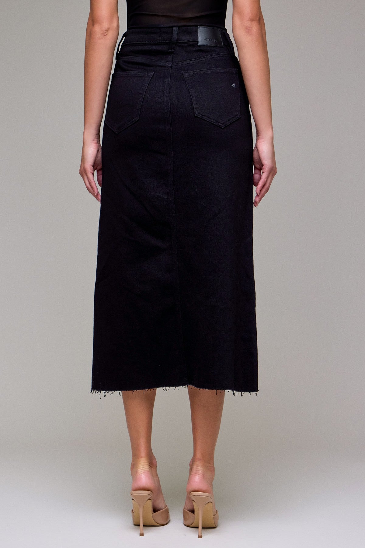 Bella Black Denim Skirt