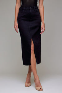 Bella Black Denim Skirt