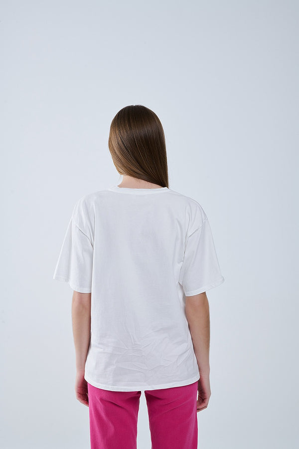 Capri La Dolce Vita White T-shirt Graphic Print