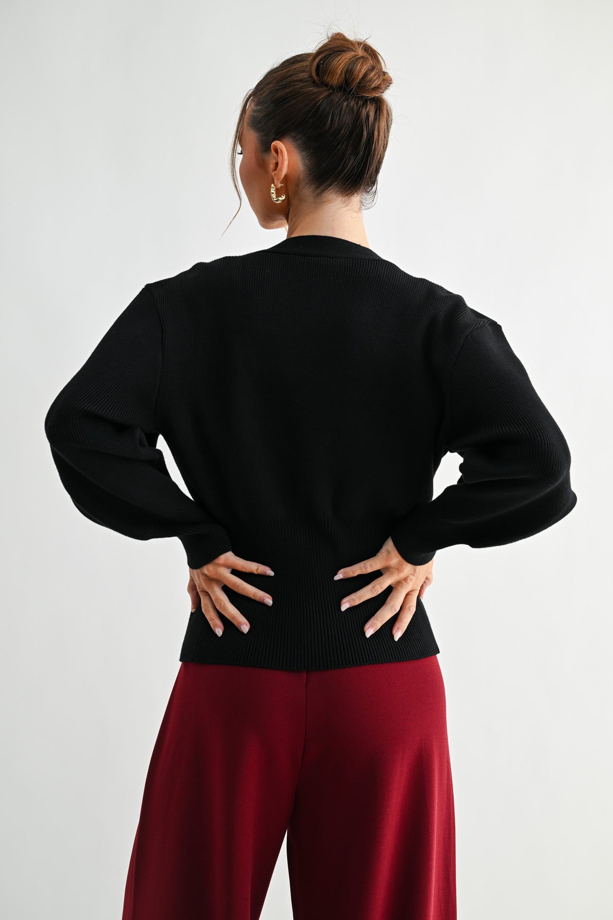 Blake Sculptural Button Knit Cardigan