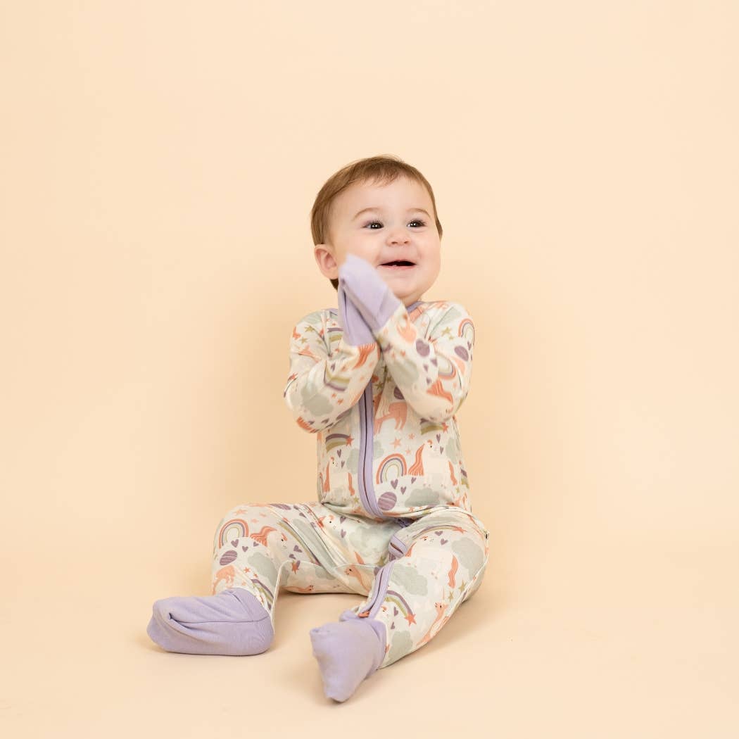 Magical Unicorns Bamboo Convertible Baby Pajamas