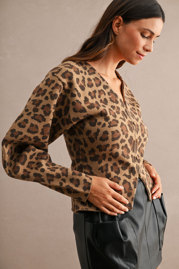 Leo Leopard Cardigan
