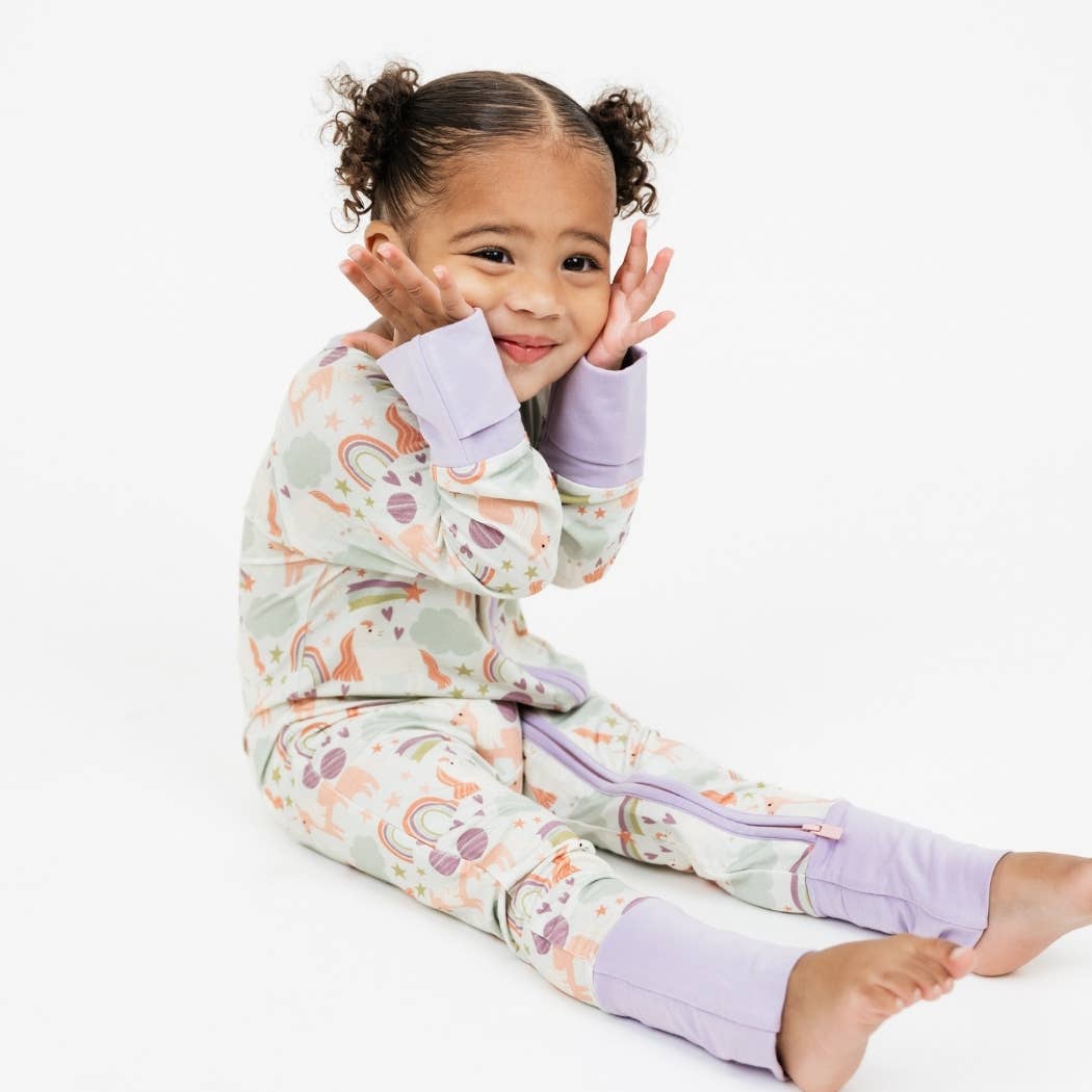 Magical Unicorns Bamboo Convertible Baby Pajamas