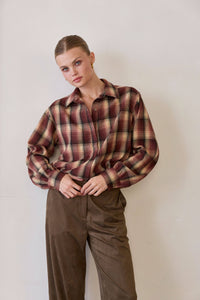 Tory Plaid Bubble Hem Shirt
