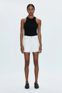 Kennedy Relaxed Mid Rise Cut Off Short- Antique White