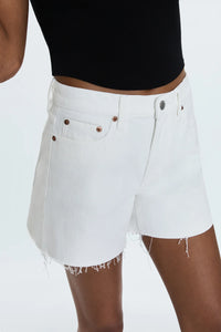 Kennedy Relaxed Mid Rise Cut Off Short- Antique White
