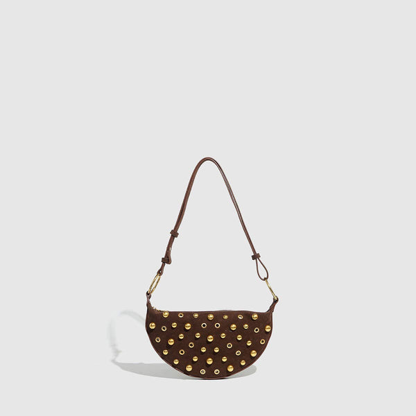Studded Polka Dot Punk Shoulder Bag