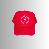 Strong as a mother® Embroidered Trucker Hat - Red