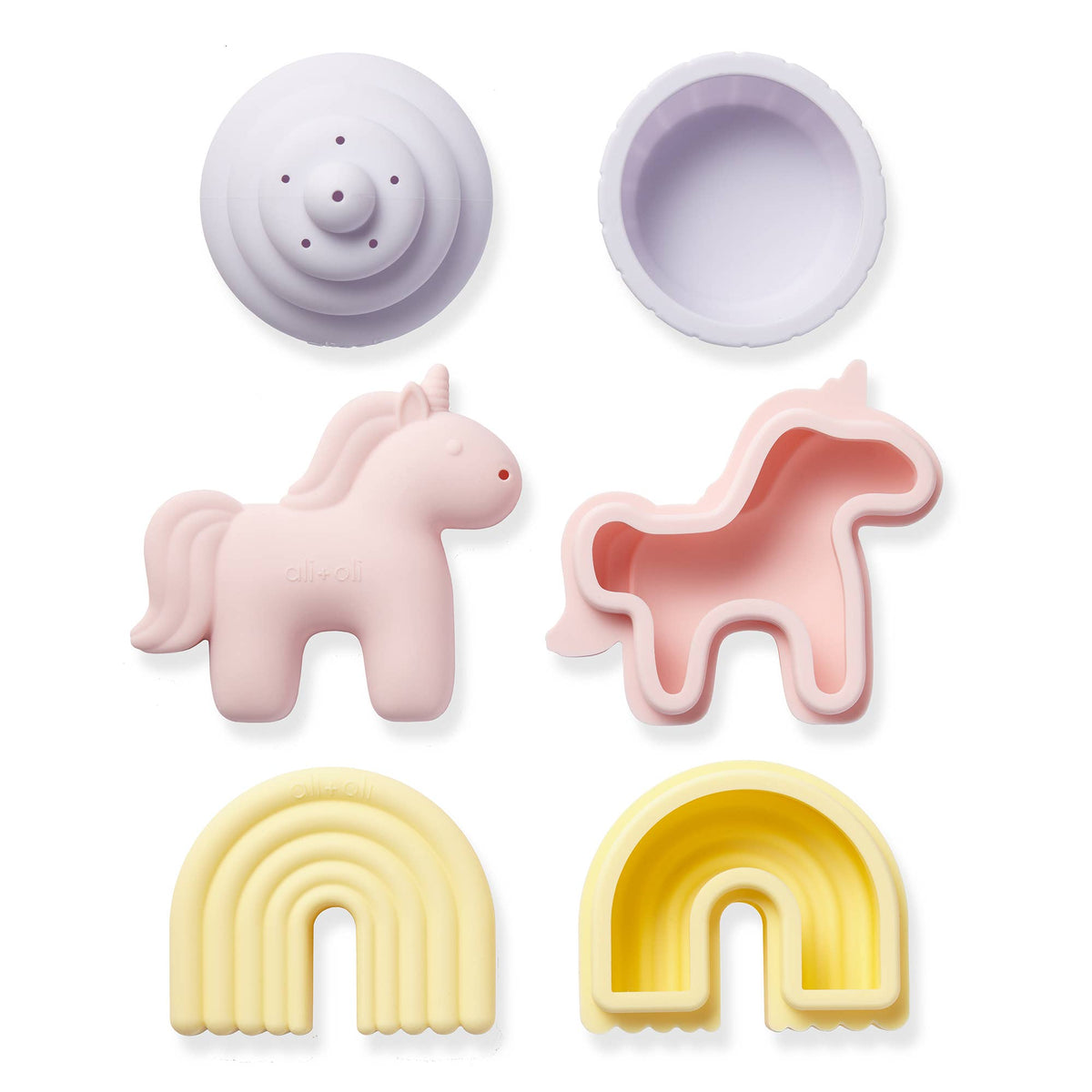 Ali+Oli 3pc Unicorn Bath Toys BPA-Free Food-Grade Silicone