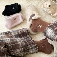 Bow Embroidery Thick Socks