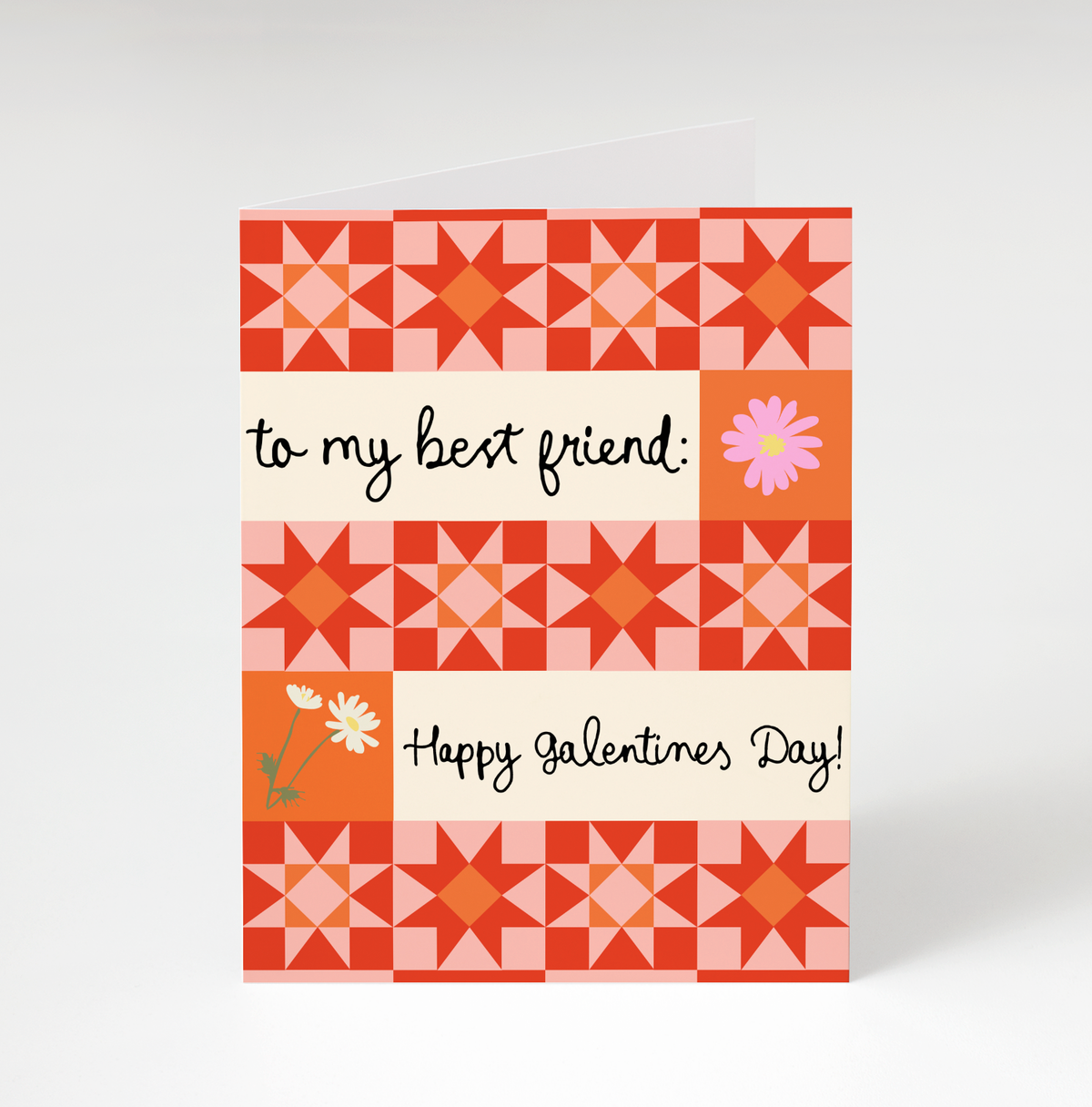 Best Friend Quilt Galentines Greeting Card