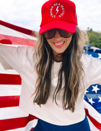 Strong as a mother® Embroidered Trucker Hat - Red