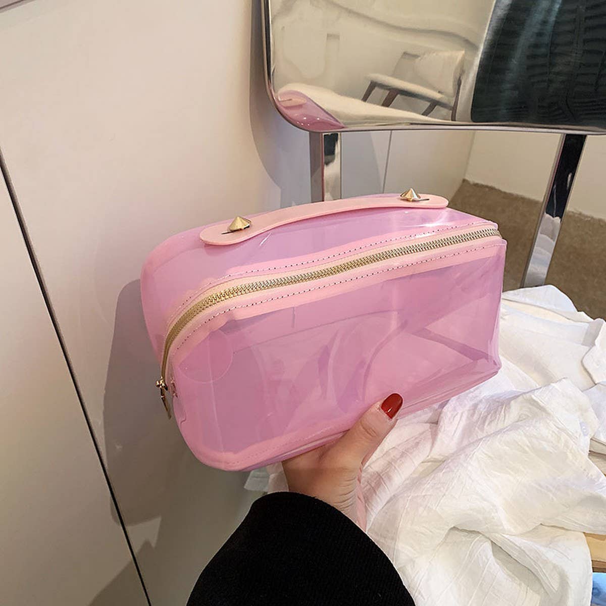 SIMPLE TRANSPARENT COSMETIC BAG