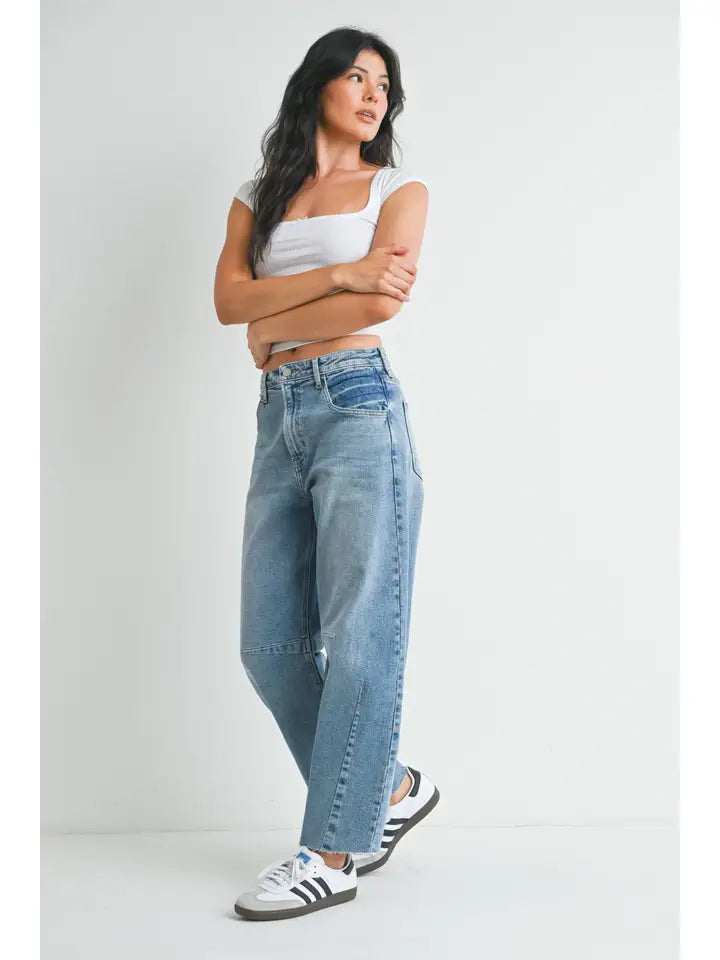 Jessie Seamed Barrel Denim - Assorted Washes