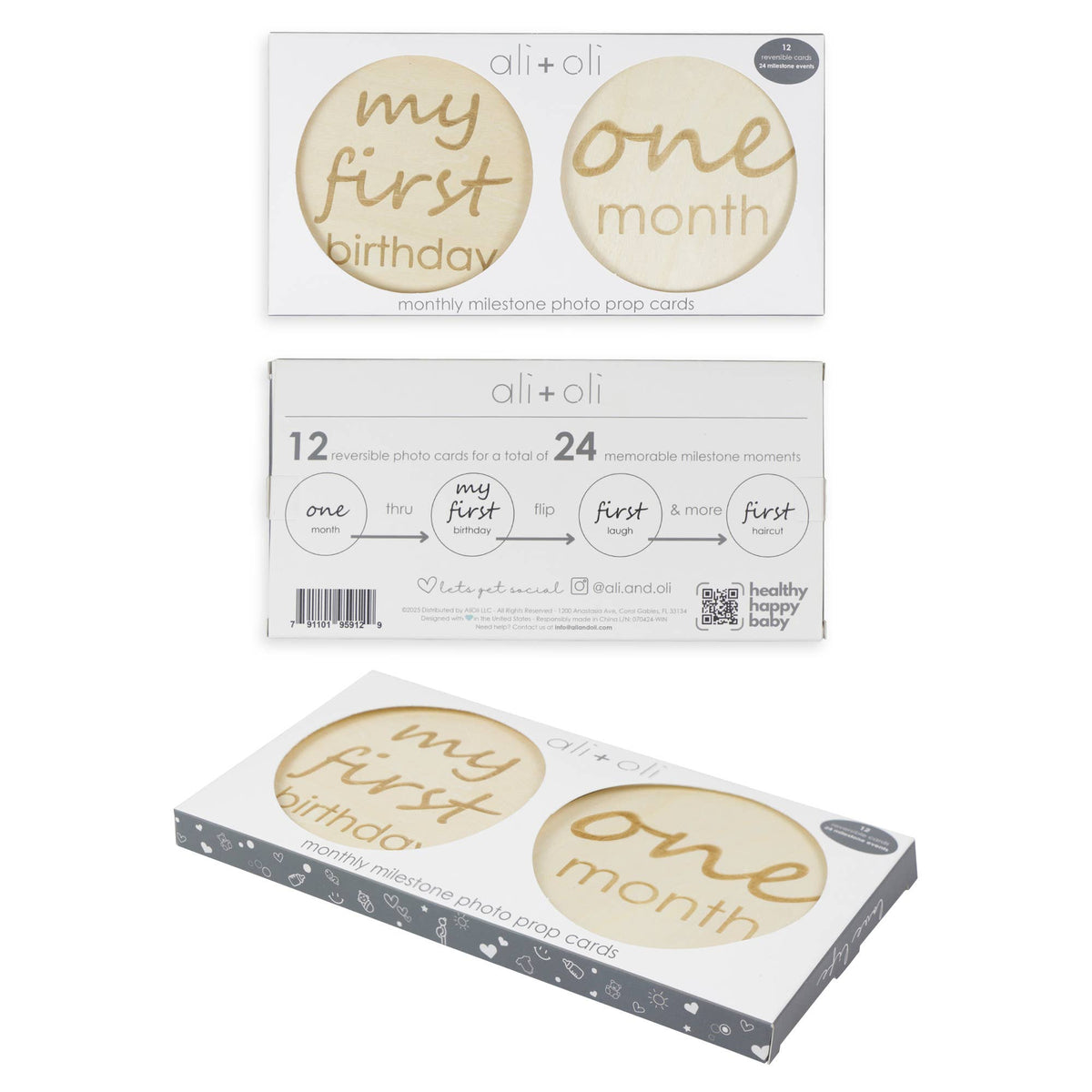 Baby Monthly Milestone Photo Prop Cards (24 milestones)