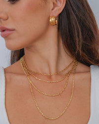 Gina 18K Gold Plated Hammered Hoop Earrings