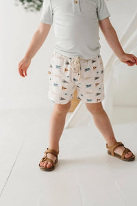 Boy's Everyday Shorts in Retro Banner