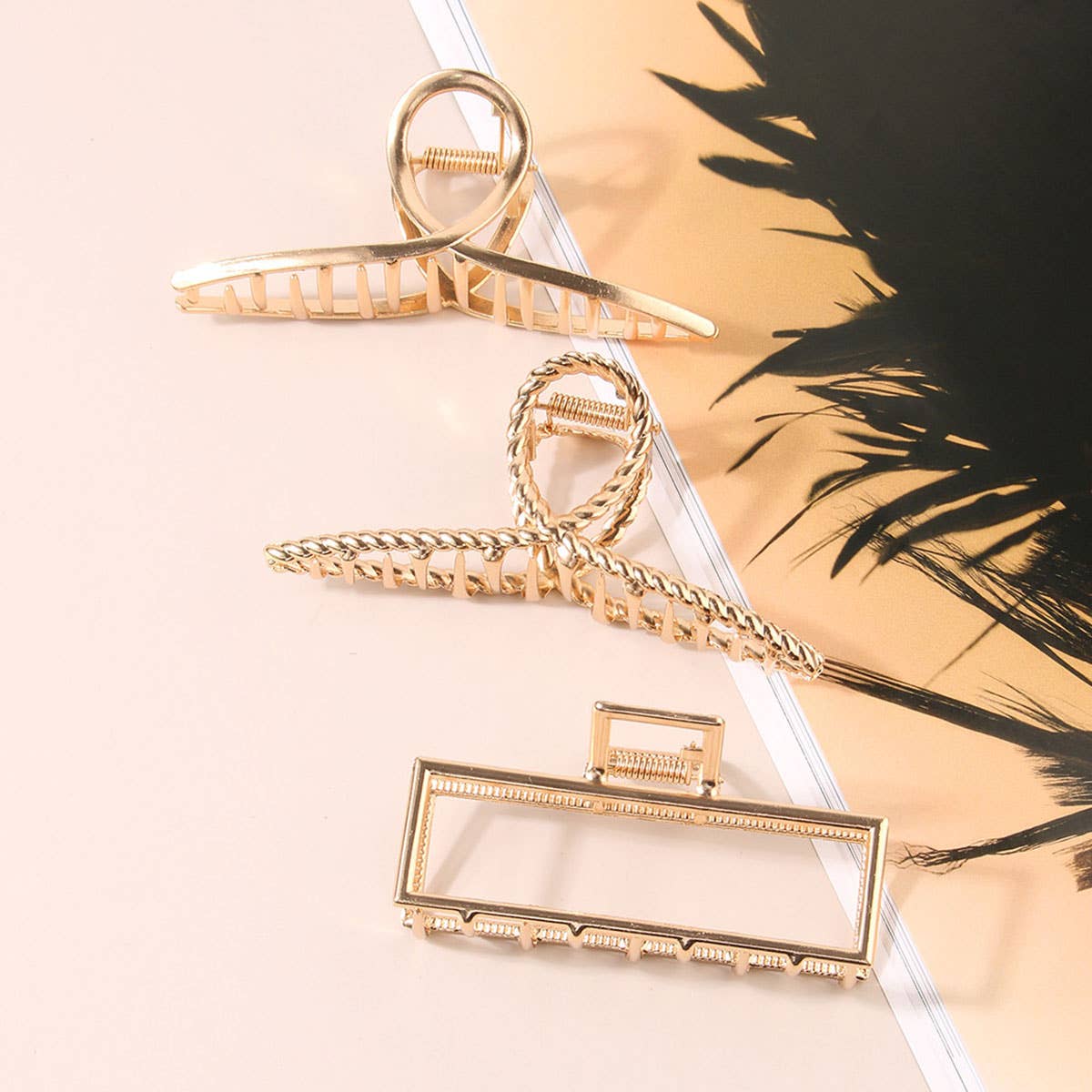 Gold Tone Metal Hair Claws