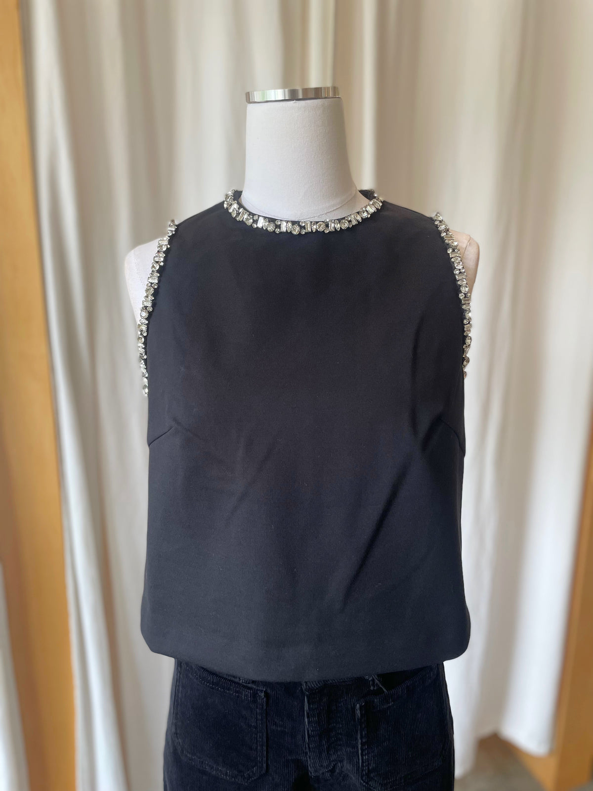 Meghan Crystal Trim Top