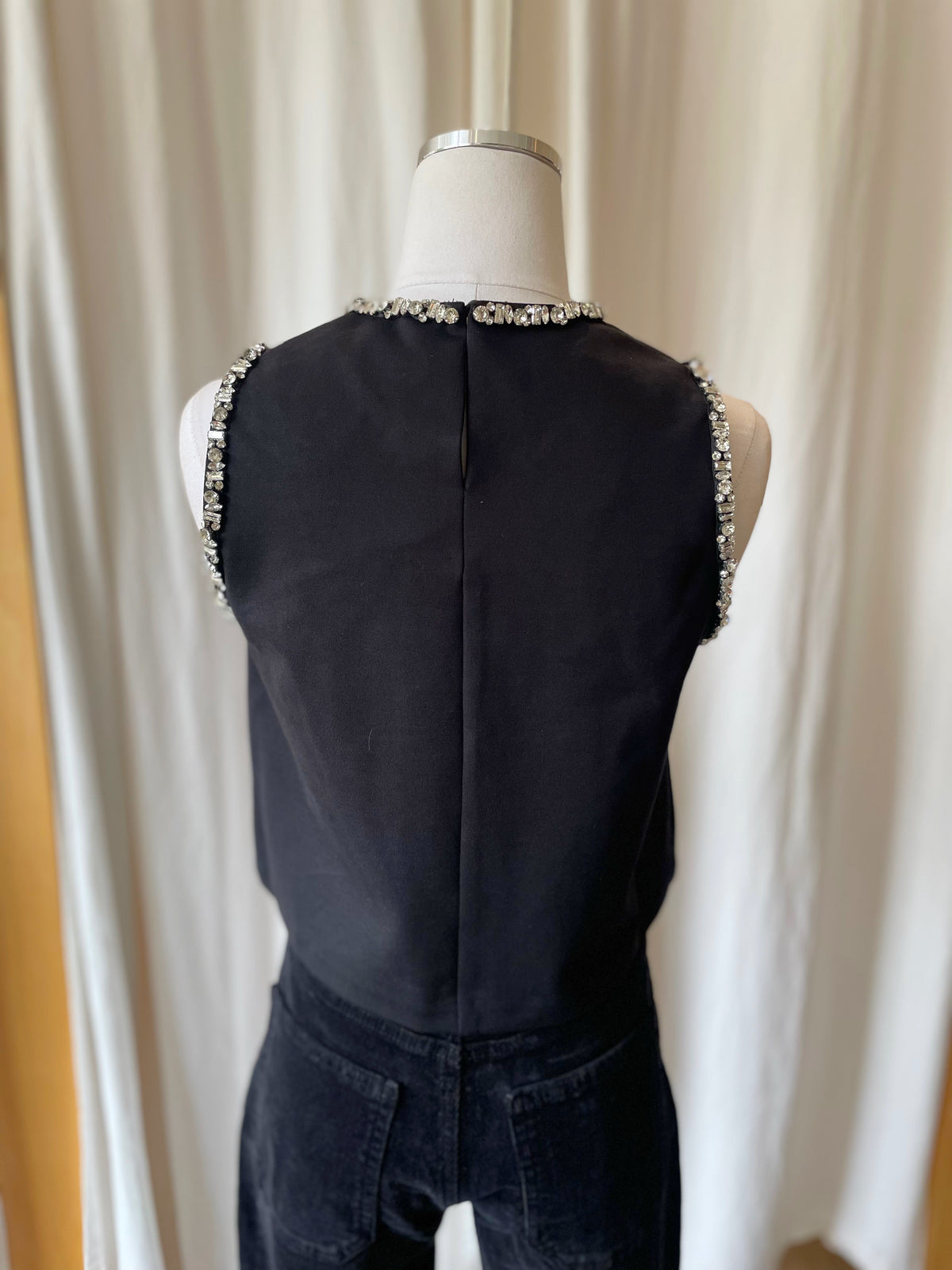 Meghan Crystal Trim Top