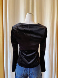 Velvet Button Down Top