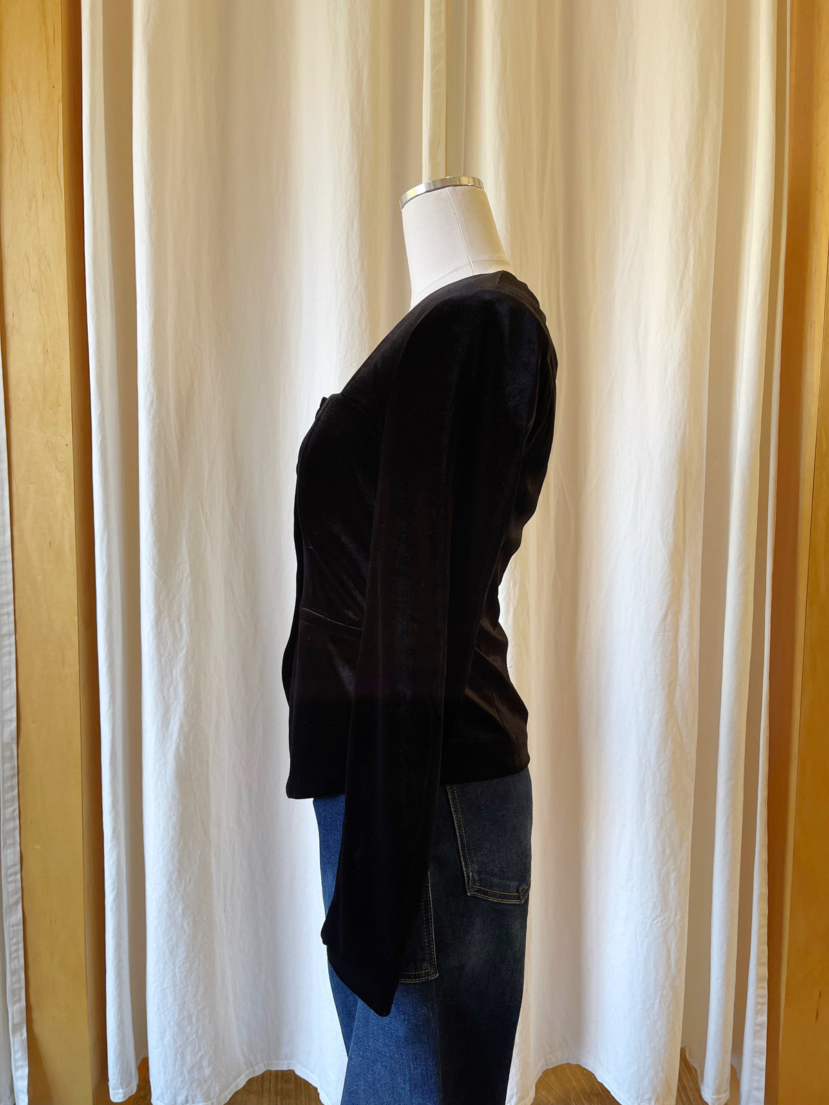 Velvet Button Down Top