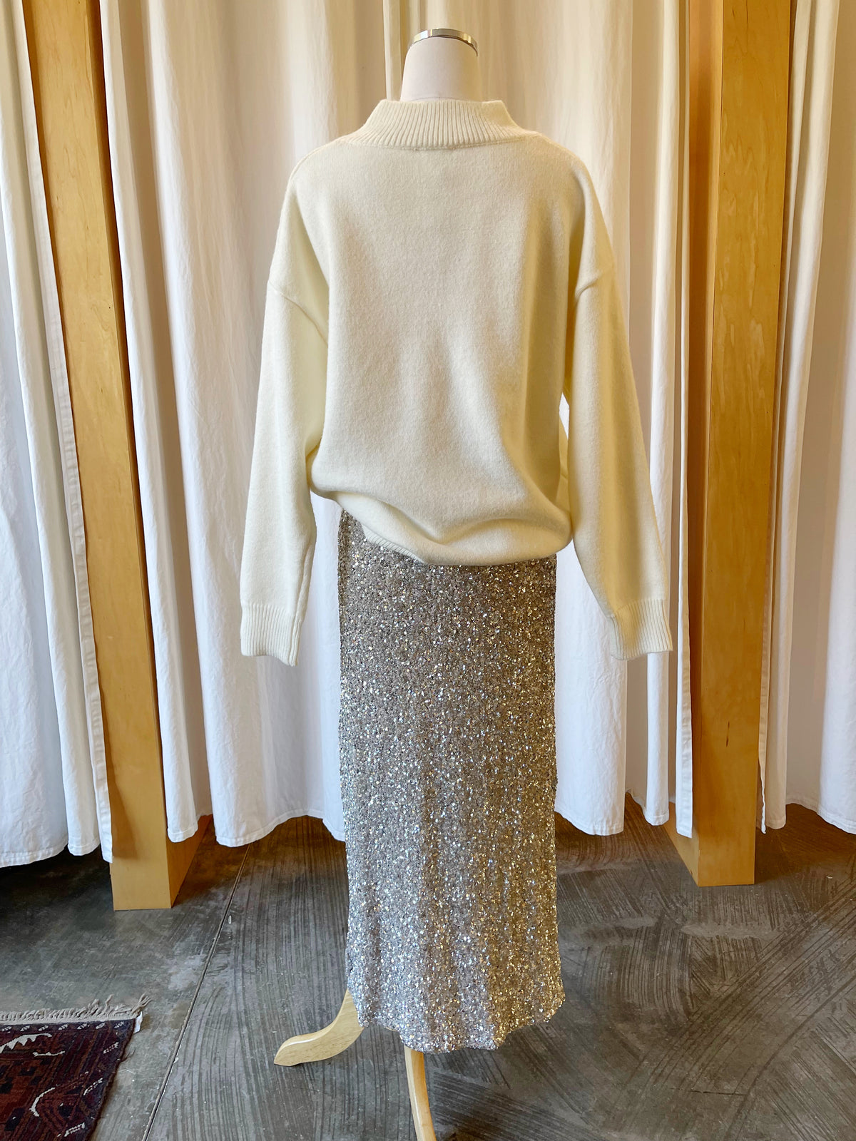 Luster Sequin Maxi Skirt