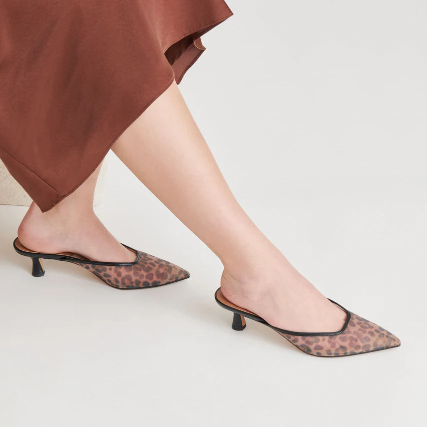 Cleo Heels Dk Leopard Mesh