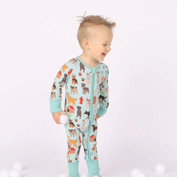 Dogs Bark Bamboo Convertible Baby Pajamas