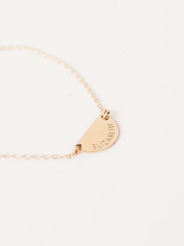 Half Moon Bracelet with 'MAMA' engraved on it