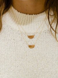 Half Moon Necklace with 'MAMA' engraved on it