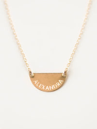 Half Moon Necklace with 'MAMA' engraved on it