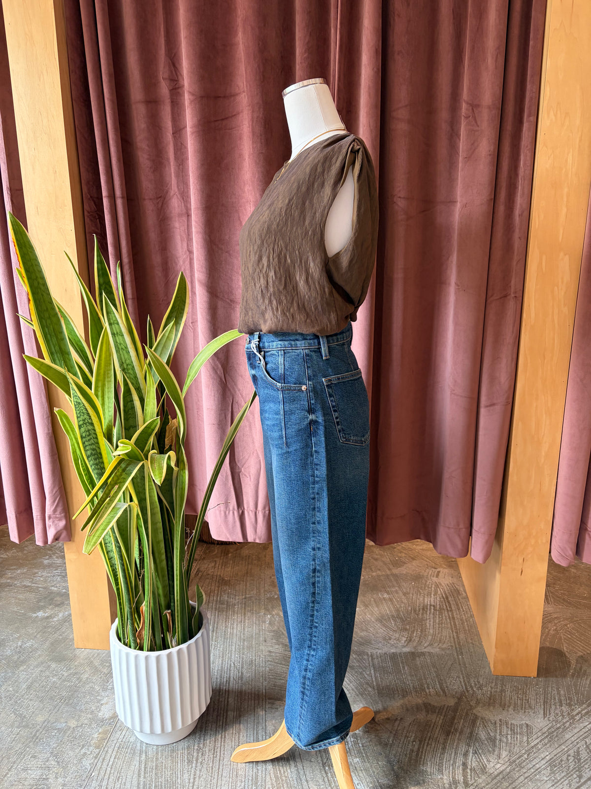 Kyra Ankle High Rise Bowed Denim - Cosmic