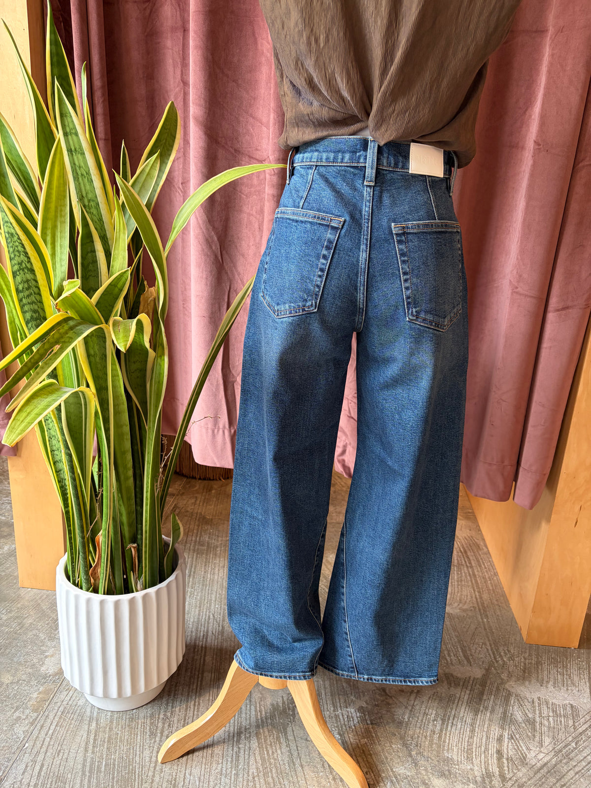 Kyra Ankle High Rise Bowed Denim - Cosmic