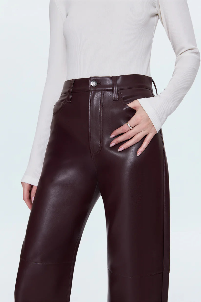 Jett High Rise Bowed Straight Pant - Cabernet