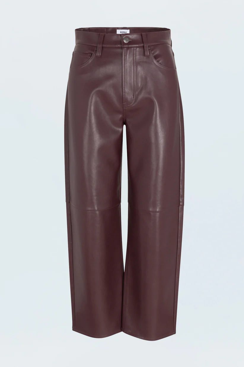 Jett High Rise Bowed Straight Pant - Cabernet