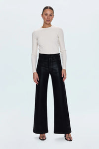 Lana High Rise Ultra Wide Jean - Coated Noir
