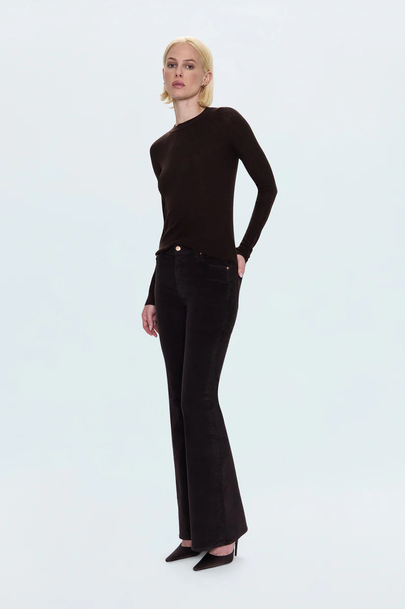 Kinsley Mid Rise Ultra Flare Pant - Mocha
